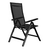 Kenny 1 x tuinstoel, verstelbare rug, 6 posities, zwart/zwart.