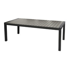 Garp tuintafel, incl. 2 inlegplaten 223-343 cm zwart/grijs.