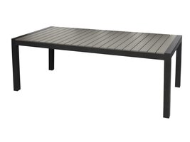 Garp tuintafel, incl. 2 inlegplaten 223-343 cm zwart/grijs.