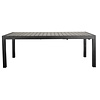 Garp tuintafel, incl. 2 inlegplaten 223-343 cm zwart/grijs.