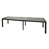 Garp tuintafel, incl. 2 inlegplaten 223-343 cm zwart/grijs.