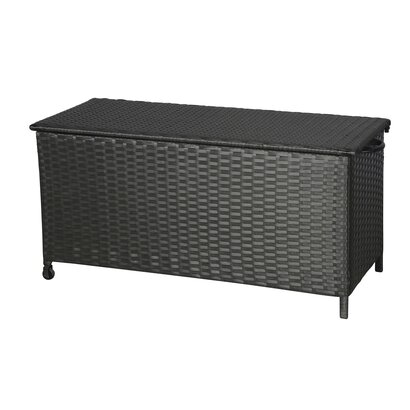 Kaplo tuintoebehor kussen opbergbox met wielen zwart.