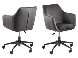 Noel kantoorstoel donkergrijs, zwart.