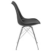 Erin eetkamerstoel zwart, chroom.