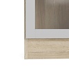 Base wandkast 1 glazen deur eiken structuur, wit.