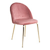 Geles eetkamerstoel rosa velours, poten in messing look.