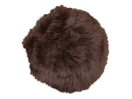 Lipo kussen echt lamsvel, bruin.