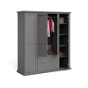 Venedig kledingkast 4 deuren en 2 lades mat grijs.