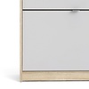 Shane schoenenkast 3 klapdeuren 2R eikenstructuur decor, wit.