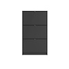 Shane schoenenkast 3 klapdeuren 2R mat zwart.