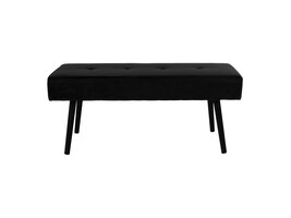 Skube bank zwart velours, zwarte poten.