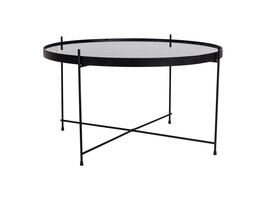 Veo salontafel 70x40 cm zwart staal, glas.