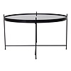 Veo salontafel 70x40 cm zwart staal, glas.