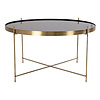 Veo salontafel 70x40 cm messing look staal, glas.
