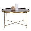 Veo salontafel 70x40 cm messing look staal, glas.