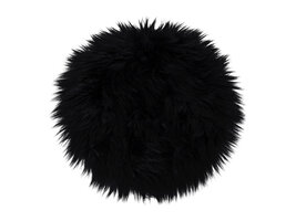 Laila stoelkussen, lamsvel imitatie Ã˜35 cm zwart.