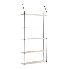 Uta wandkast 5 planken natuur, zwart.