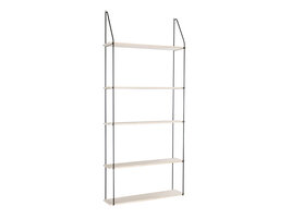 Uta wandkast 5 planken natuur, zwart.