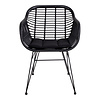 Trish fauteuil met kussen, rotan zwart .
