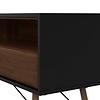 Rye TV-meubel 1 deur, 1 lade mat zwart, walnoot decor.