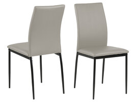 Des eetkamerstoel taupe.