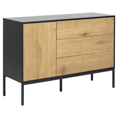 Sea dressoir 1 deur en 3 lades, zwart.