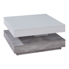 Erano salontafel draaibaar tafelblad en 1 plank beton decor, wit.