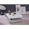 Erano salontafel draaibaar tafelblad en 1 plank beton decor, wit.