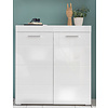 Amira schoenenkast 2 deuren, wit, wit hoogglans.