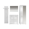 Amira  garderobe opstelling B, wit, wit hoogglans.