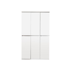 Minor kledingkast 6 deuren, wit, spiegel.