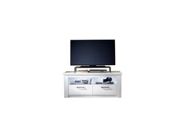 Gelito TV-meubel 2 lades en 2 planken, wit structuur.