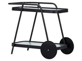 Steam trolley, zwart en heldere strepen.