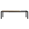 Joan tuintafel 205-275 x 100 cm, met verlenging incl. 1 blad, zwart en teak decor.