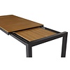 Joan tuintafel 205-275 x 100 cm, met verlenging incl. 1 blad, zwart en teak decor.