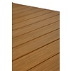 Joan tuintafel 205-275 x 100 cm, met verlenging incl. 1 blad, zwart en teak decor.
