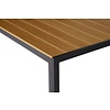 Noma tuintafel 150 x 90 cm, zwart en teak decor.