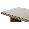 Gram tuintafel 142 x 76 cm, met glasplaat, naturel.