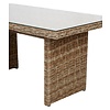 Gram tuintafel 142 x 76 cm, met glasplaat, naturel.