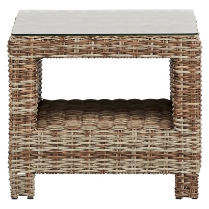 Gram sidetable, met glasplaat, naturel.