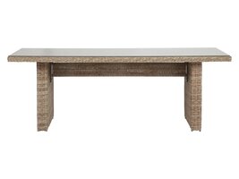 Gram tuintafel 210 x 96 cm, met glasplaat, naturel.