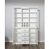 Brax vitrinekast 4 deuren, 4 lades en 9 planken, wit.