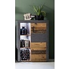 Irina dressoir 1 deur en 3 planken, grijs Matera, Old Wood decor.