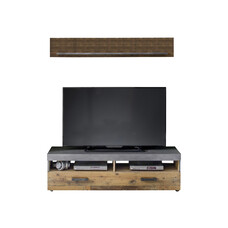 Irina TV-meubel 2 planken en 1 klep, grijs Matera, Old Wood decor.