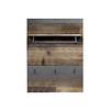 Irwin kapstok 1 plank, 1 kledingstang en 3 haken, grijs Matera decor, Old Wood decor.