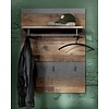Irwin kapstok 1 plank, 1 kledingstang en 3 haken, grijs Matera decor, Old Wood decor.