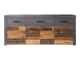 Irina dressoir 4 deuren en 1 lade, grijs Matera, Old Wood decor.