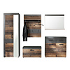 Irwin  garderobe opstelling A, grijs Matera decor, Old Wood decor.