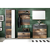 Irwin  garderobe opstelling A, grijs Matera decor, Old Wood decor.