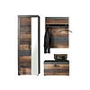 Irwin  garderobe opstelling B, grijs Matera decor, Old Wood decor.